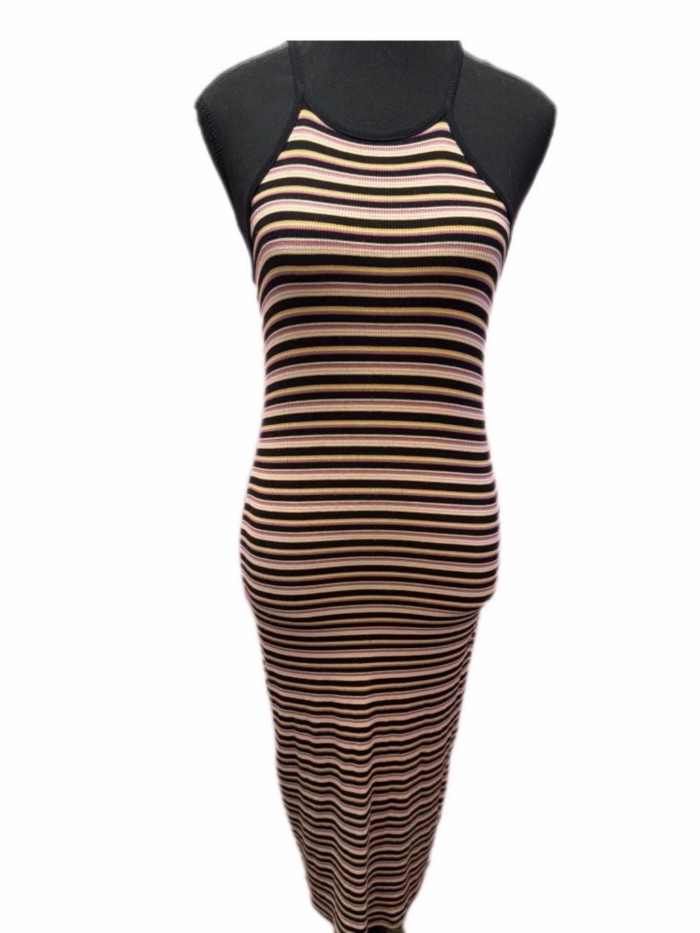 Striped Halter Maxi Dress